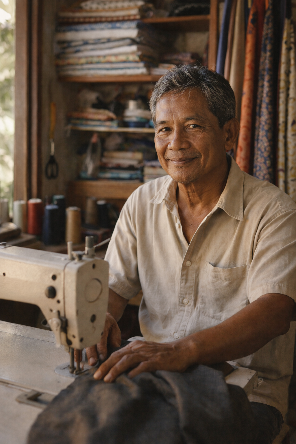 Tailor working in Bali